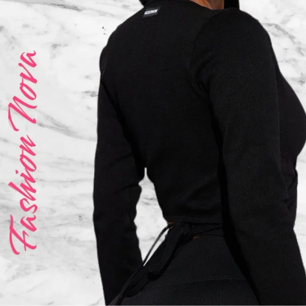 Fashion Nova NovaSport Namaste Seamless Wrap Active Top - Black